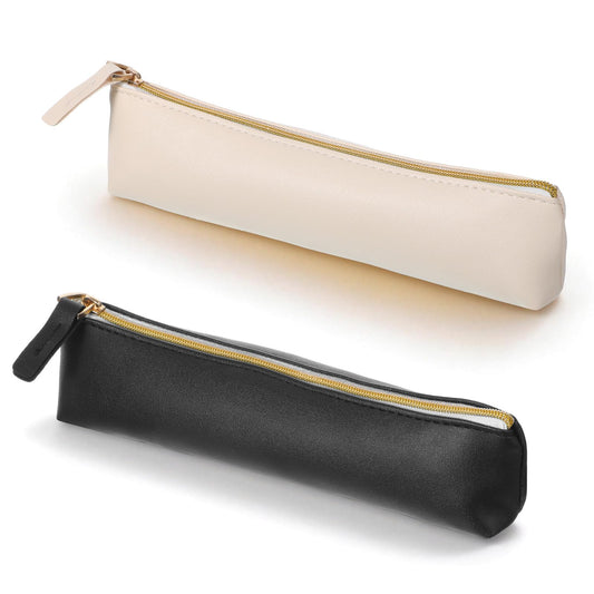 Apojgitn 2Pcs Mini Makeup Bag for Purse, PU Leather Small Makeup Bag Portable Soft Cosmetic Organizer Pouch Waterproof Small lipstick Bags with Zipper for Women Travel Storage(Black, Beige) - thewildfolk Apojgitn 2Pcs Mini Makeup Bag for Purse, PU Leather Small Makeup Bag Portable Soft Cosmetic Organizer Pouch Waterproof Small lipstick Bags with Zipper for Women Travel Storage(Black, Beige)