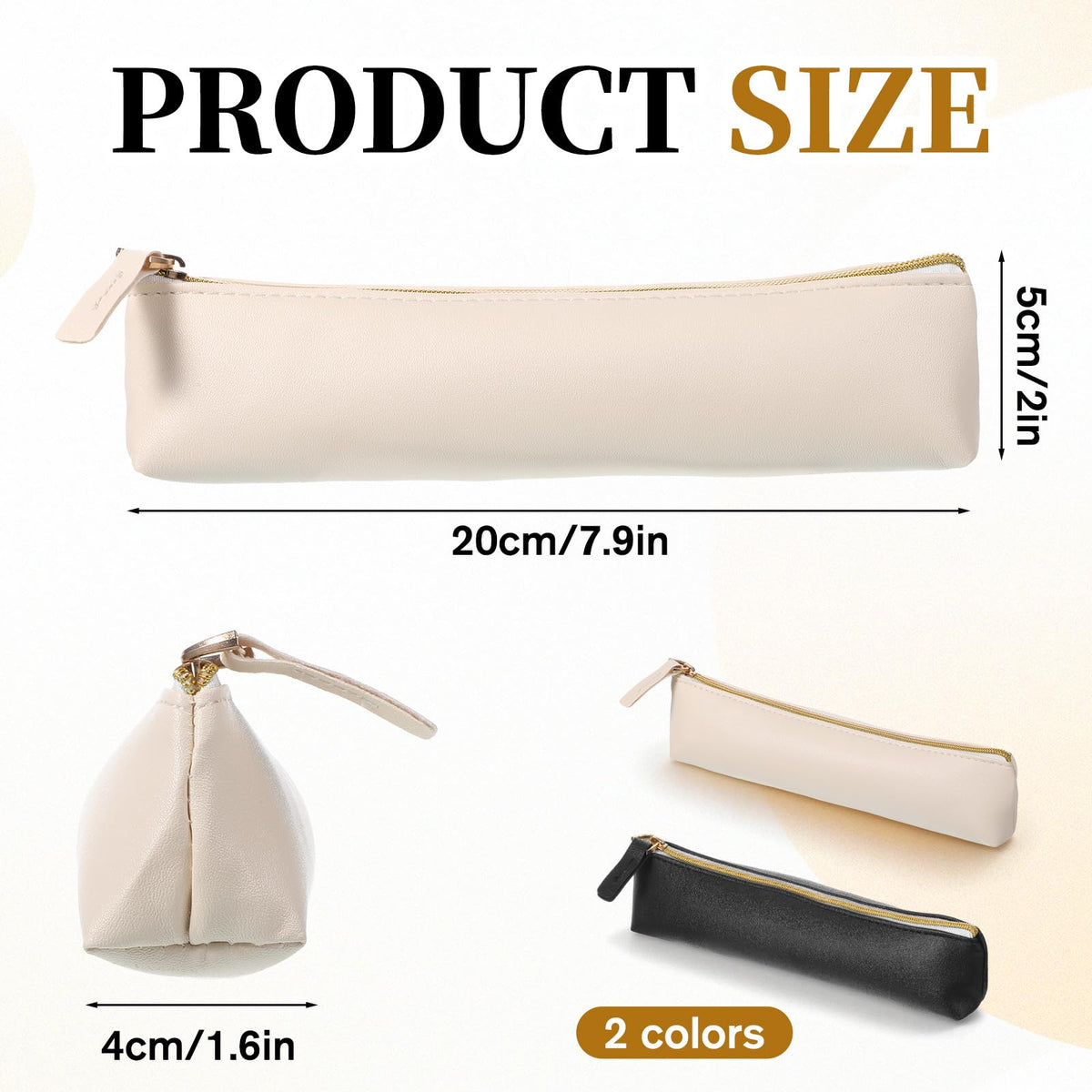 Apojgitn 2Pcs Mini Makeup Bag for Purse, PU Leather Small Makeup Bag Portable Soft Cosmetic Organizer Pouch Waterproof Small lipstick Bags with Zipper for Women Travel Storage(Black, Beige) - thewildfolk Apojgitn 2Pcs Mini Makeup Bag for Purse, PU Leather Small Makeup Bag Portable Soft Cosmetic Organizer Pouch Waterproof Small lipstick Bags with Zipper for Women Travel Storage(Black, Beige)