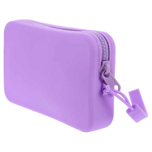 ARTIBETTER Silicone Makeup Bag Zippered Small Portable Waterproof Cosmetic Pouch Travel Organizer Purple Storage Case for Toiletries and Accessories - thewildfolk ARTIBETTER Silicone Makeup Bag Zippered Small Portable Waterproof Cosmetic Pouch Travel Organizer Purple Storage Case for Toiletries and Accessories