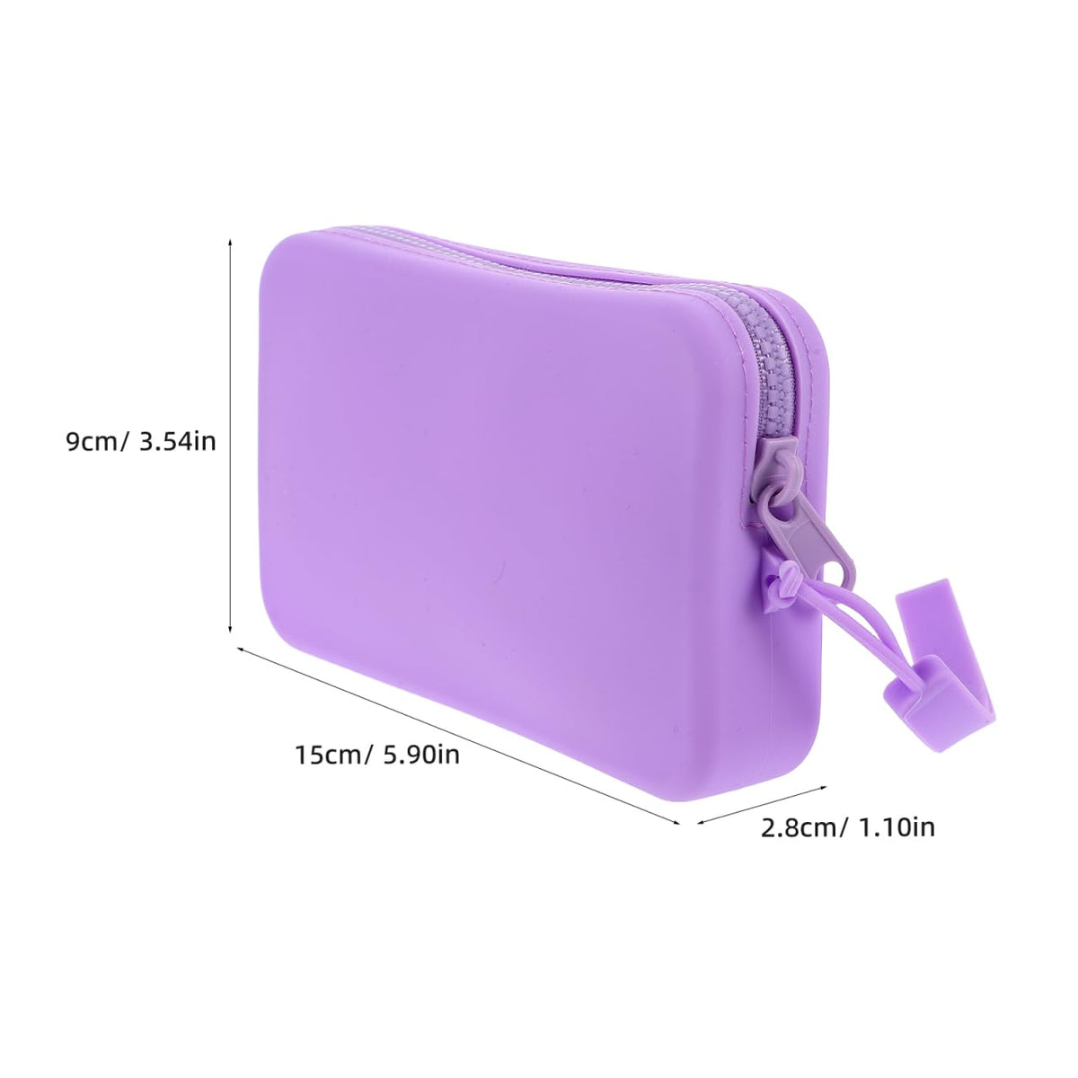 ARTIBETTER Silicone Makeup Bag Zippered Small Portable Waterproof Cosmetic Pouch Travel Organizer Purple Storage Case for Toiletries and Accessories - thewildfolk ARTIBETTER Silicone Makeup Bag Zippered Small Portable Waterproof Cosmetic Pouch Travel Organizer Purple Storage Case for Toiletries and Accessories