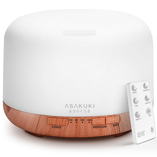 ASAKUKI Essential Oil Diffuser for Home, 500ML Aromatherapy Humidifier - thewildfolk ASAKUKI Essential Oil Diffuser for Home, 500ML Aromatherapy Humidifier