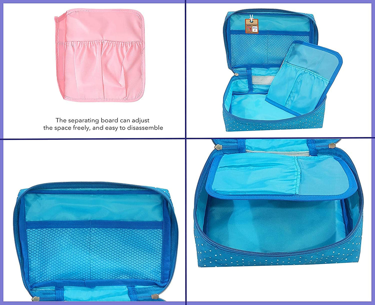atorakushon Travel Makeup Train Case Cosmetic Organizer Portable Artist Storage Bag Zipper Pouch with Adjustable Divider for Women Girls Gifts Water-Resistant Daily Storage Organzier (Sky Blue) - thewildfolk atorakushon Travel Makeup Train Case Cosmetic Organizer Portable Artist Storage Bag Zipper Pouch with Adjustable Divider for Women Girls Gifts Water-Resistant Daily Storage Organzier (Sky Blue)