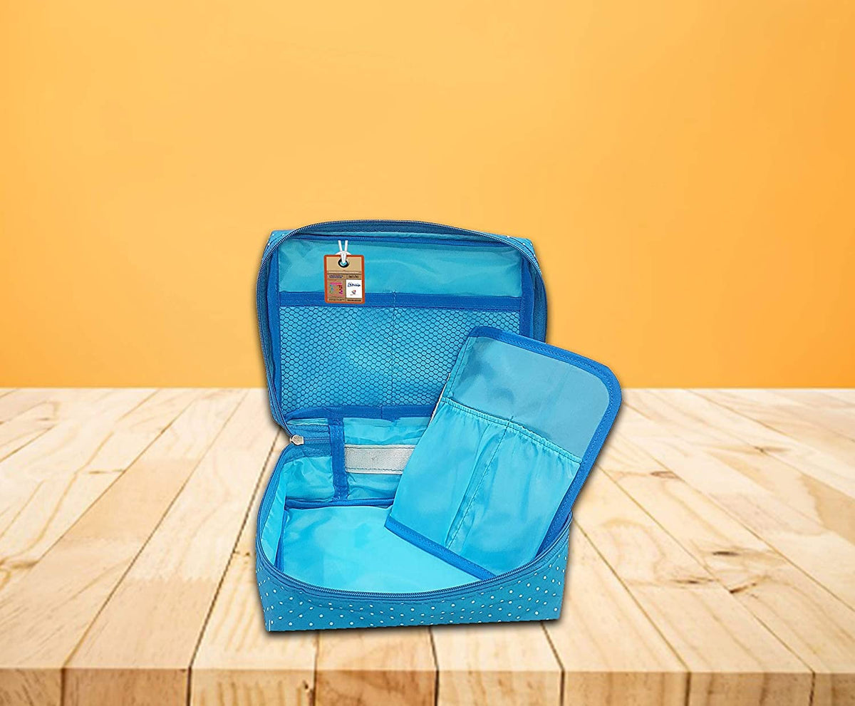 atorakushon Travel Makeup Train Case Cosmetic Organizer Portable Artist Storage Bag Zipper Pouch with Adjustable Divider for Women Girls Gifts Water-Resistant Daily Storage Organzier (Sky Blue) - thewildfolk atorakushon Travel Makeup Train Case Cosmetic Organizer Portable Artist Storage Bag Zipper Pouch with Adjustable Divider for Women Girls Gifts Water-Resistant Daily Storage Organzier (Sky Blue)