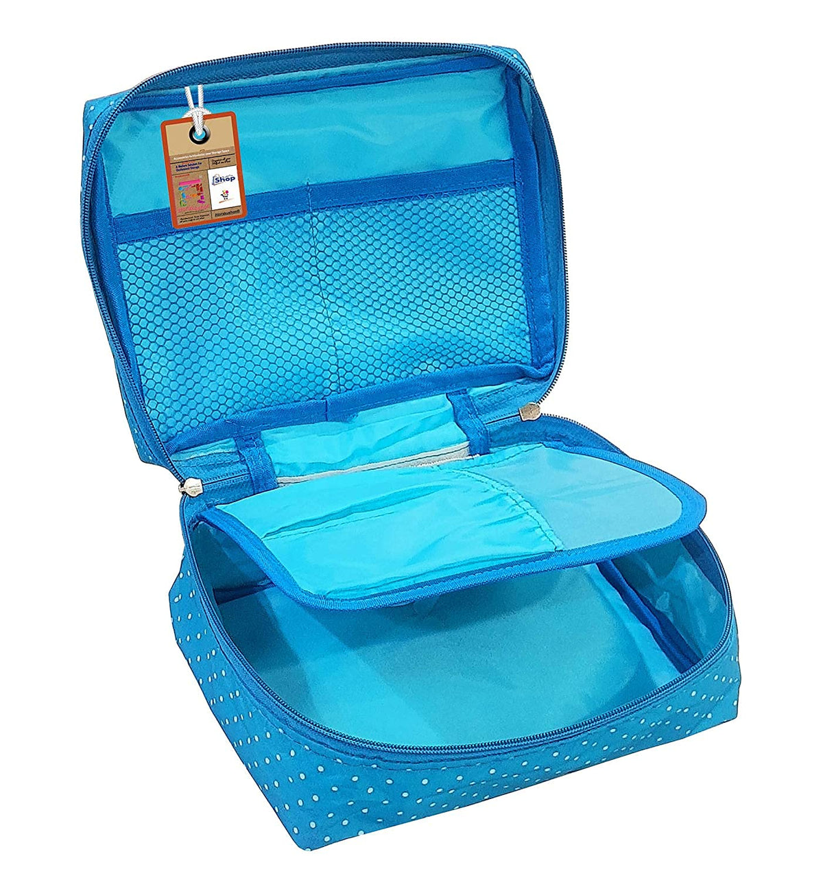 atorakushon Travel Makeup Train Case Cosmetic Organizer Portable Artist Storage Bag Zipper Pouch with Adjustable Divider for Women Girls Gifts Water-Resistant Daily Storage Organzier (Sky Blue) - thewildfolk atorakushon Travel Makeup Train Case Cosmetic Organizer Portable Artist Storage Bag Zipper Pouch with Adjustable Divider for Women Girls Gifts Water-Resistant Daily Storage Organzier (Sky Blue)