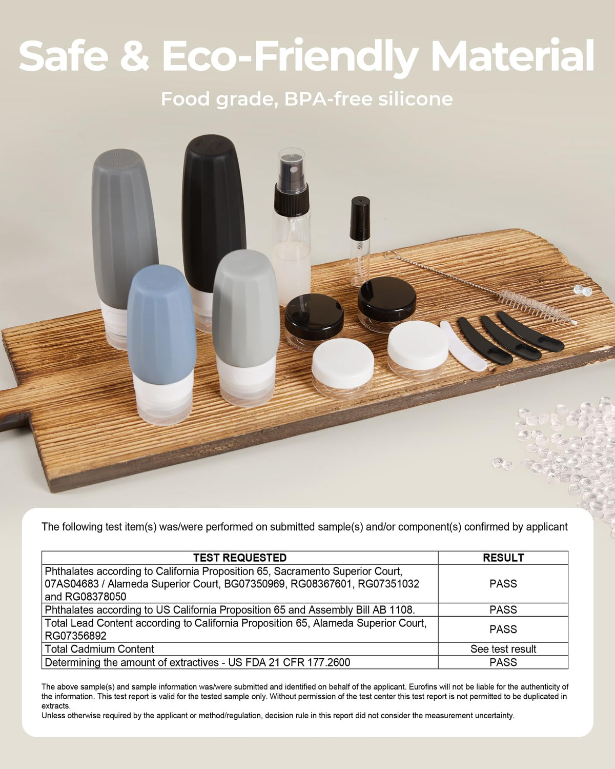 BAGSMART 18 Pack TSA Approved Travel Bottles for Toiletries, Leak Proof Silicone Travel Size Containers Bottles for Shampoo, Grey - thewildfolk BAGSMART 18 Pack TSA Approved Travel Bottles for Toiletries, Leak Proof Silicone Travel Size Containers Bottles for Shampoo, Grey