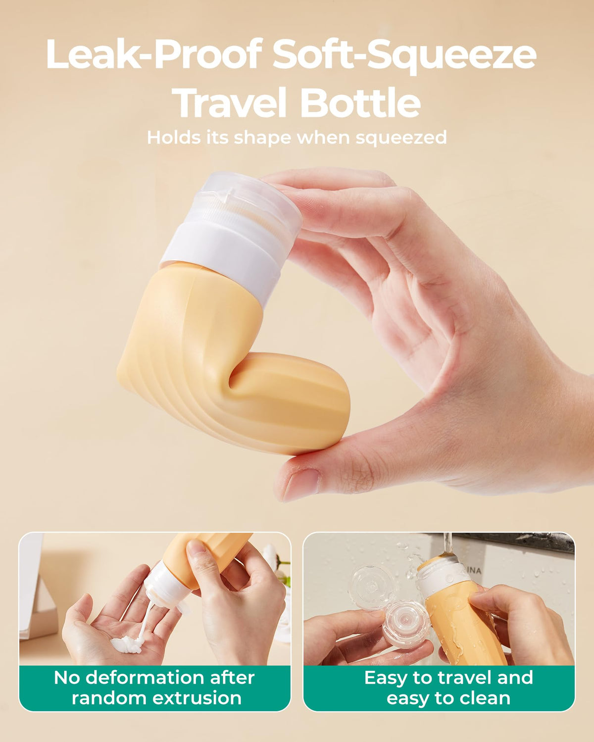 BAGSMART 18 Pack TSA Approved Travel Bottles for Toiletries, Leak Proof Silicone Travel Size Containers Bottles for Shampoo, Purple - thewildfolk BAGSMART 18 Pack TSA Approved Travel Bottles for Toiletries, Leak Proof Silicone Travel Size Containers Bottles for Shampoo, Purple