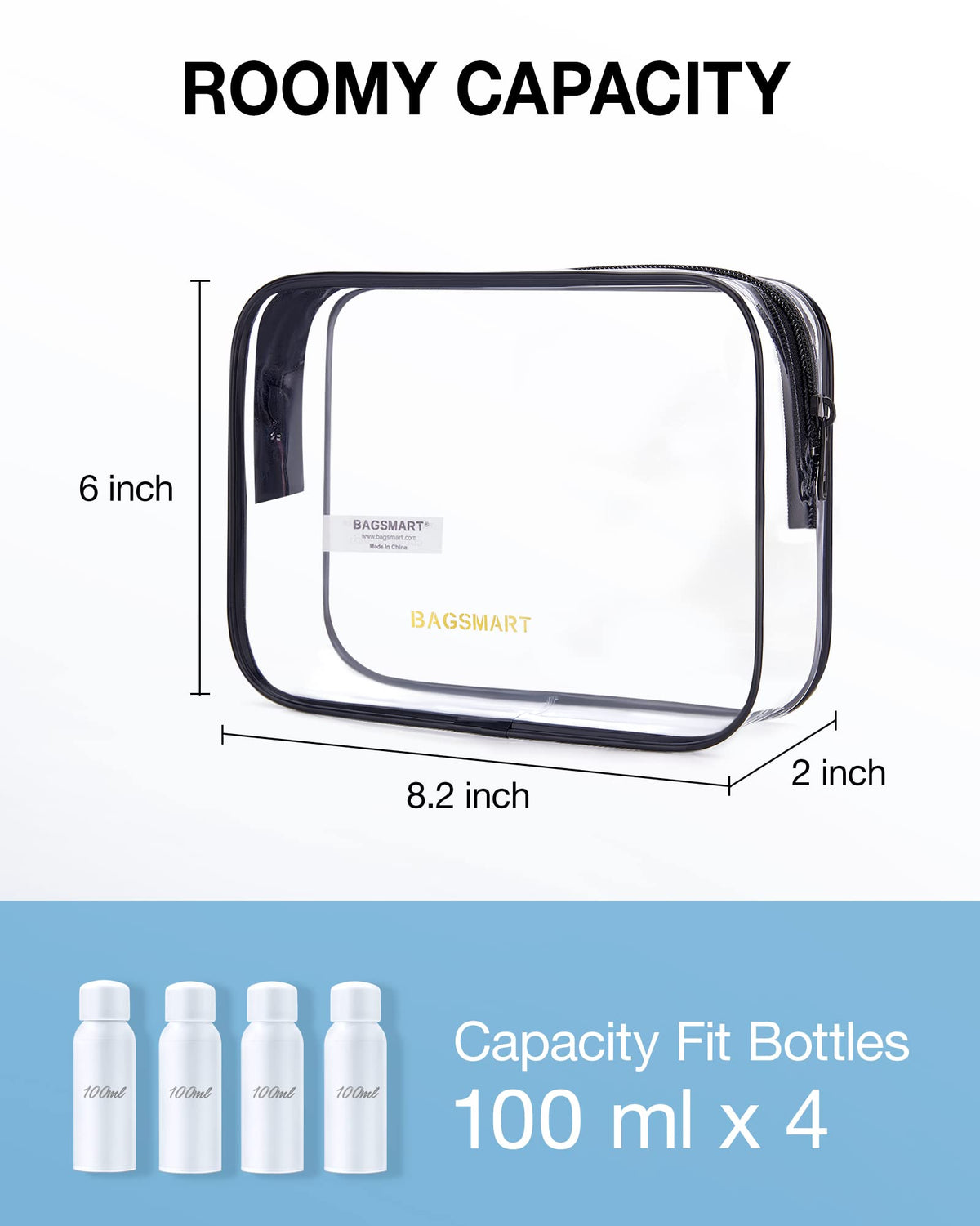 BAGSMART Clear Toiletry Bag 2-Pack TSA Approved Water-Repellent, Black - thewildfolk BAGSMART Clear Toiletry Bag 2-Pack TSA Approved Water-Repellent, Black