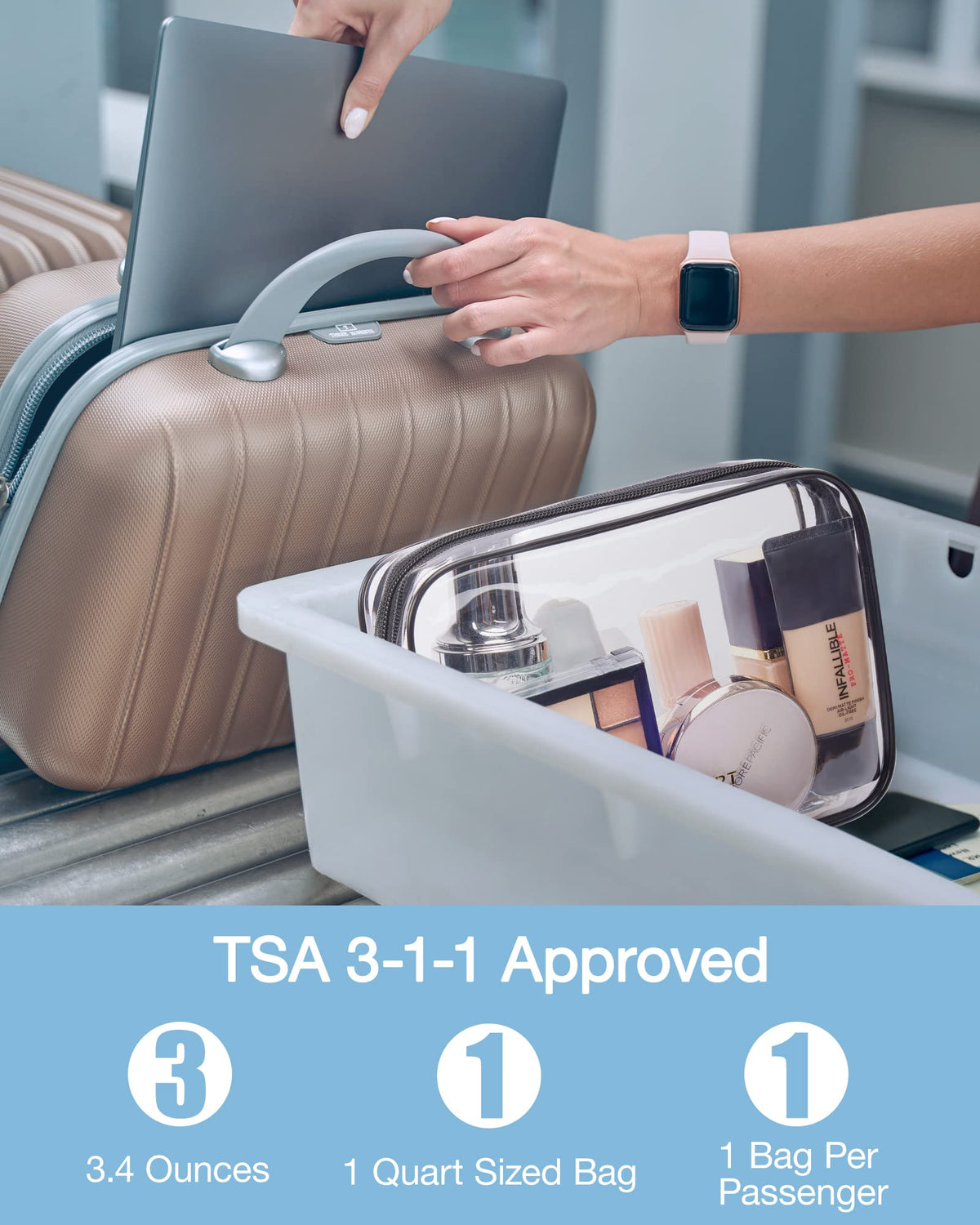 BAGSMART Clear Toiletry Bag 2-Pack TSA Approved Water-Repellent, Black - thewildfolk BAGSMART Clear Toiletry Bag 2-Pack TSA Approved Water-Repellent, Black