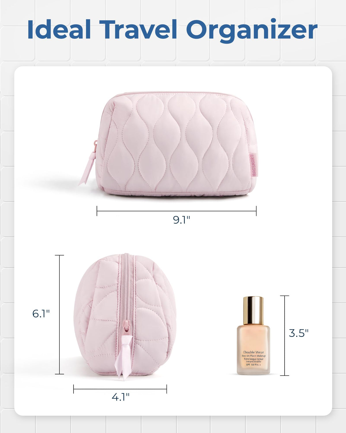 BAGSMART Makeup Bag, Travel Cosmetic Bag, Puffy Padded Make Up Bag for Women, Makeup Organizer Case, Wide-open Pouch Purse, Travel Essentials, Toiletries Accessories Brushes, Black - thewildfolk BAGSMART Makeup Bag, Travel Cosmetic Bag, Puffy Padded Make Up Bag for Women, Makeup Organizer Case, Wide-open Pouch Purse, Travel Essentials, Toiletries Accessories Brushes, Black