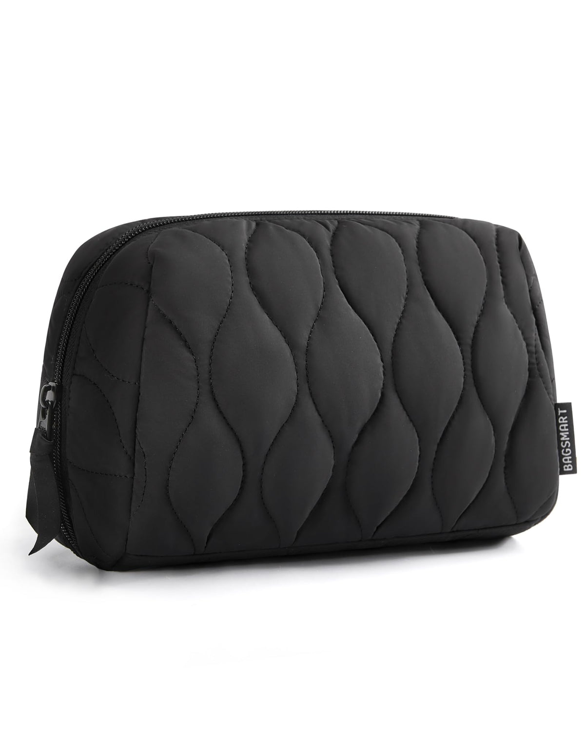 BAGSMART Makeup Bag, Travel Cosmetic Bag, Puffy Padded Make Up Bag for Women, Makeup Organizer Case, Wide-open Pouch Purse, Travel Essentials, Toiletries Accessories Brushes, Black - thewildfolk BAGSMART Makeup Bag, Travel Cosmetic Bag, Puffy Padded Make Up Bag for Women, Makeup Organizer Case, Wide-open Pouch Purse, Travel Essentials, Toiletries Accessories Brushes, Black