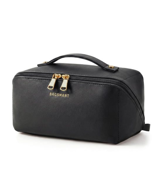 BAGSMART Makeup Bag Travel Cosmetic Bag,Women Toiletry Case, Brushes, Black - thewildfolk BAGSMART Makeup Bag Travel Cosmetic Bag,Women Toiletry Case, Brushes, Black