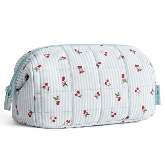 BAGSMART Makeup Bag Travel Toiletry Bag, Puffy Padded Make Up Bags for Women Makeup Organizer Case, Wide-open Pouch Purse Travel Essentials Toiletries Accessories Brushes, Ditsy Cherry - thewildfolk BAGSMART Makeup Bag Travel Toiletry Bag, Puffy Padded Make Up Bags for Women Makeup Organizer Case, Wide-open Pouch Purse Travel Essentials Toiletries Accessories Brushes, Ditsy Cherry