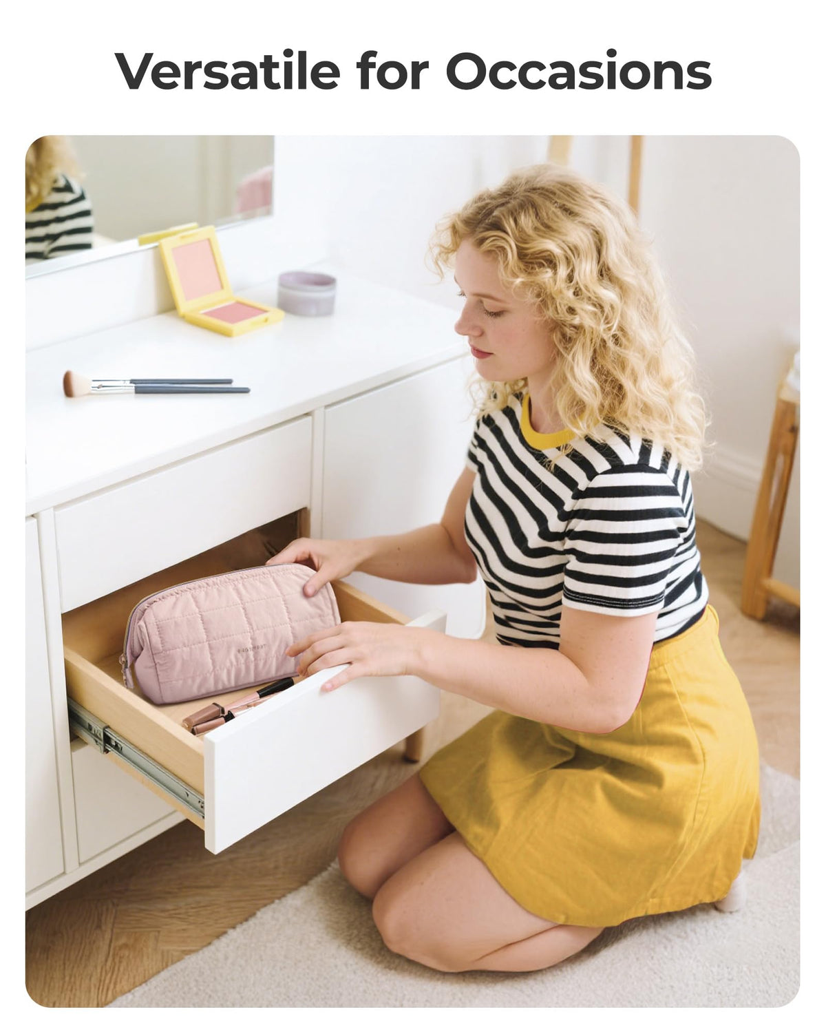 BAGSMART Makeup Bag Travel Toiletry Bag, Wide-open Zipper Pouch, Black - thewildfolk BAGSMART Makeup Bag Travel Toiletry Bag, Wide-open Zipper Pouch, Black