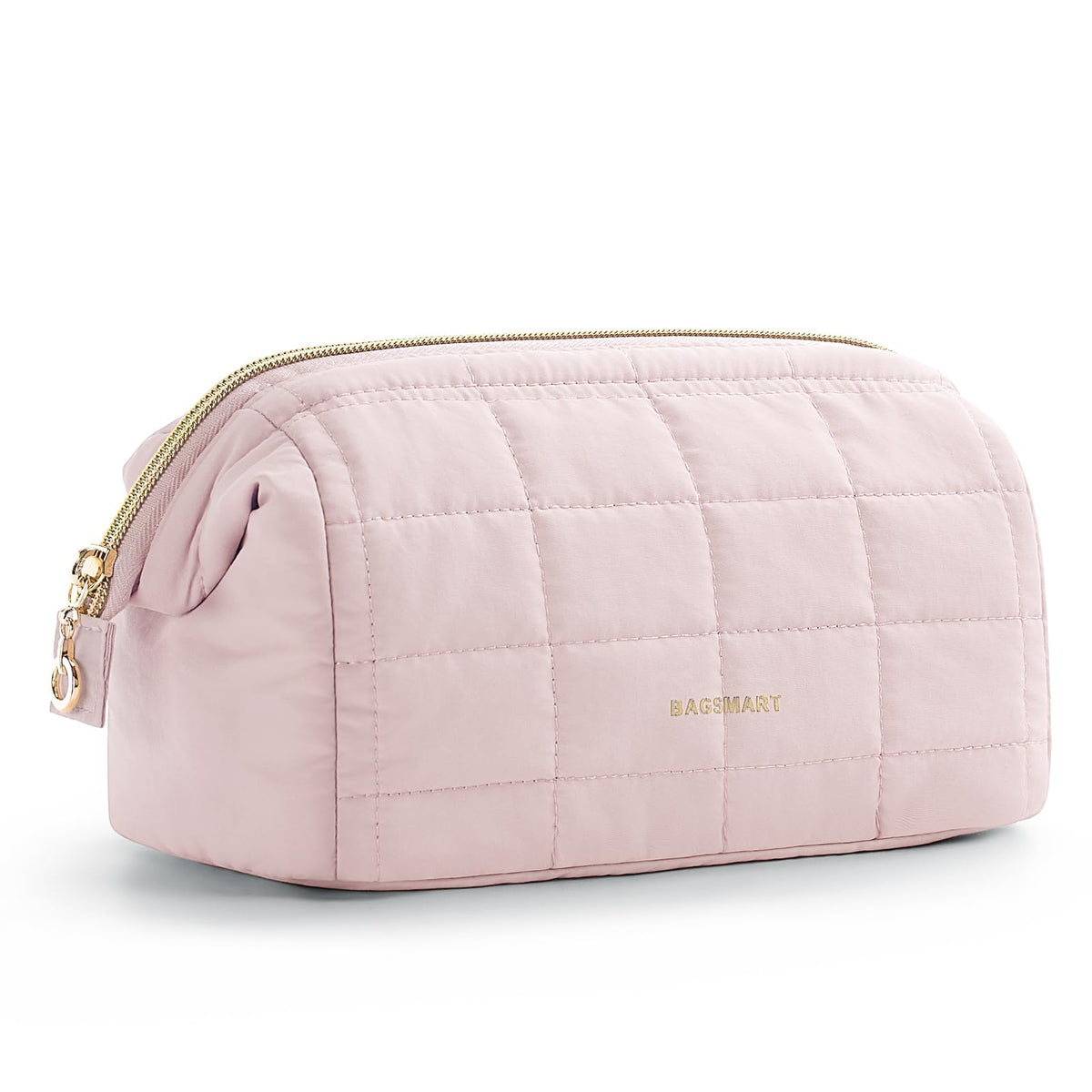 BAGSMART Makeup Bag Travel Toiletry Bag, Wide-open Zipper Pouch, Pink - thewildfolk BAGSMART Makeup Bag Travel Toiletry Bag, Wide-open Zipper Pouch, Pink
