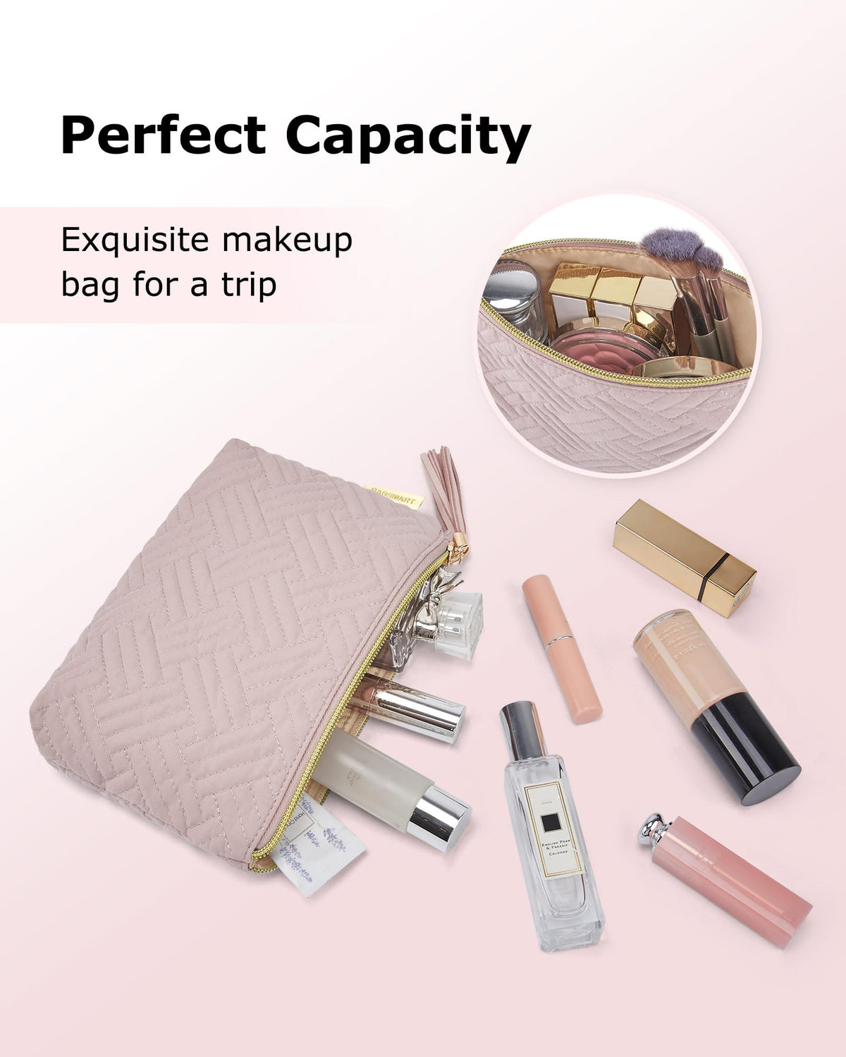 BAGSMART Small Makeup Bag for Women, Zipper Cosmetic Pouch for Purse - thewildfolk BAGSMART Small Makeup Bag for Women, Zipper Cosmetic Pouch for Purse