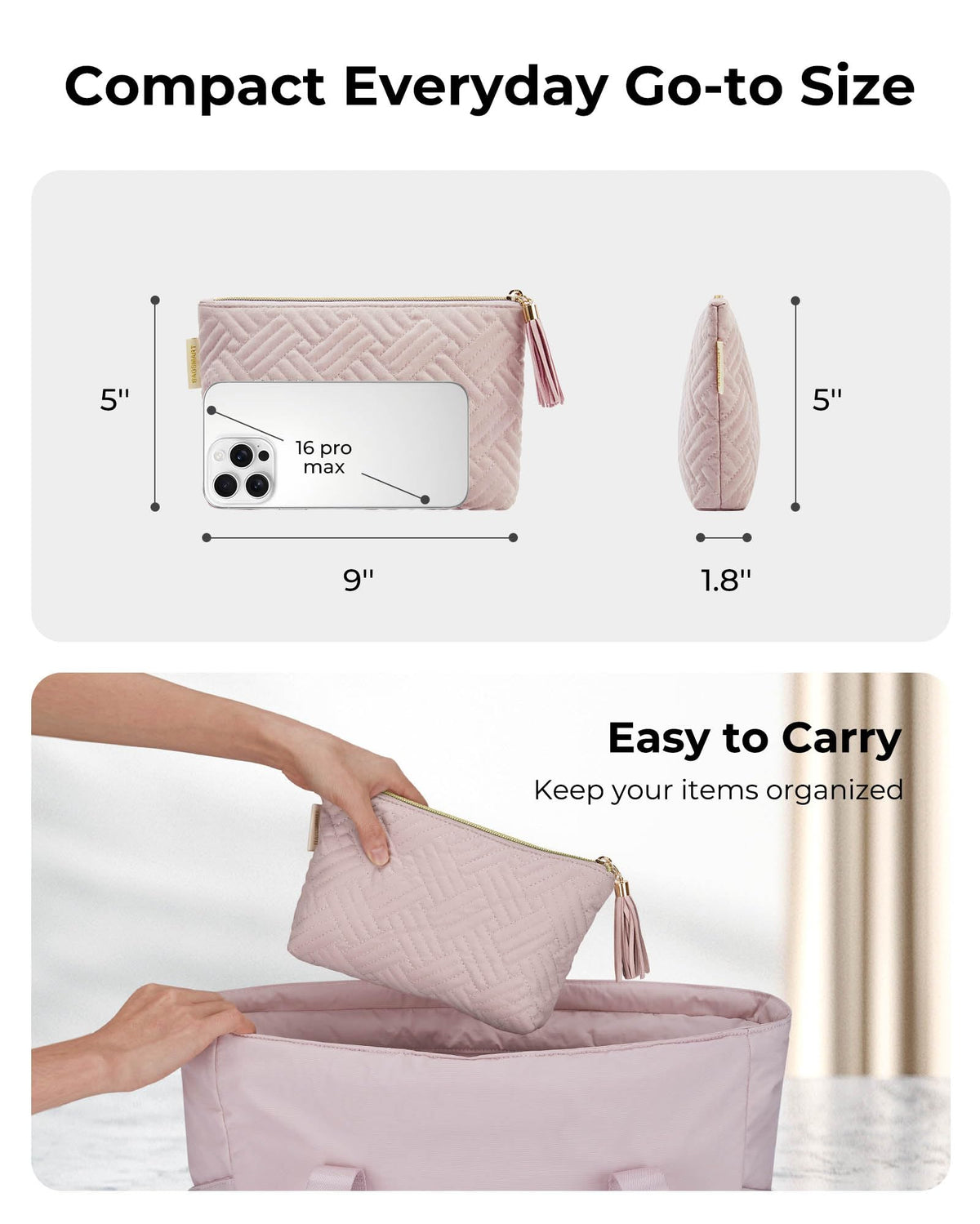 BAGSMART Small Makeup Bag for Women, Zipper Cosmetic Pouch for Purse - thewildfolk BAGSMART Small Makeup Bag for Women, Zipper Cosmetic Pouch for Purse