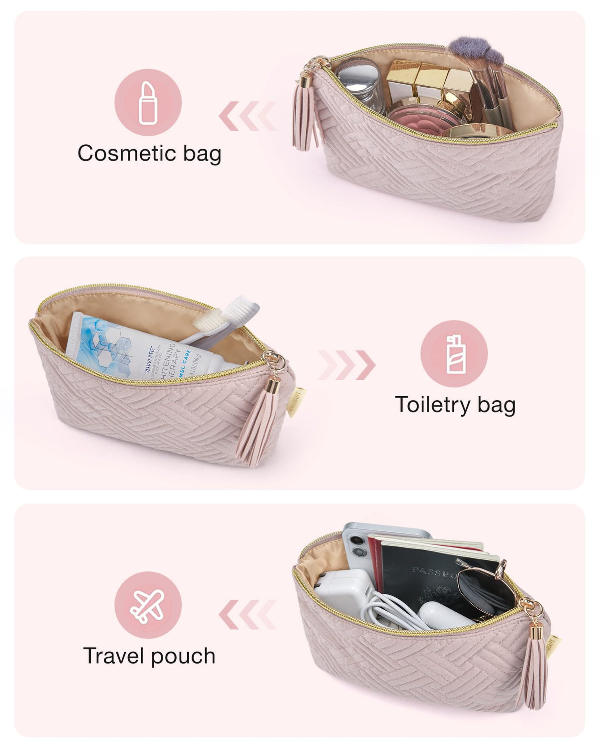 BAGSMART Small Makeup Bag for Women, Zipper Cosmetic Pouch for Purse - thewildfolk BAGSMART Small Makeup Bag for Women, Zipper Cosmetic Pouch for Purse