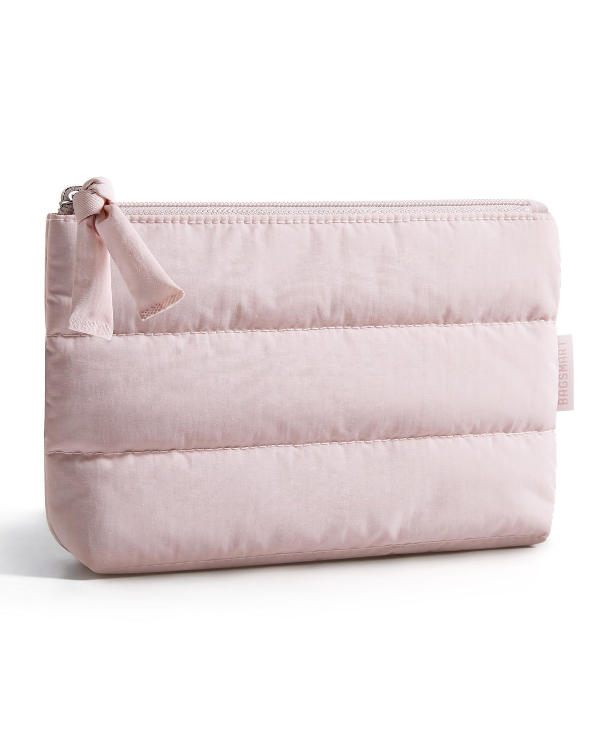 BAGSMART Small Makeup Bag, Machine Washable Puffy Cosmetic Pouch, Pink - thewildfolk BAGSMART Small Makeup Bag, Machine Washable Puffy Cosmetic Pouch, Pink