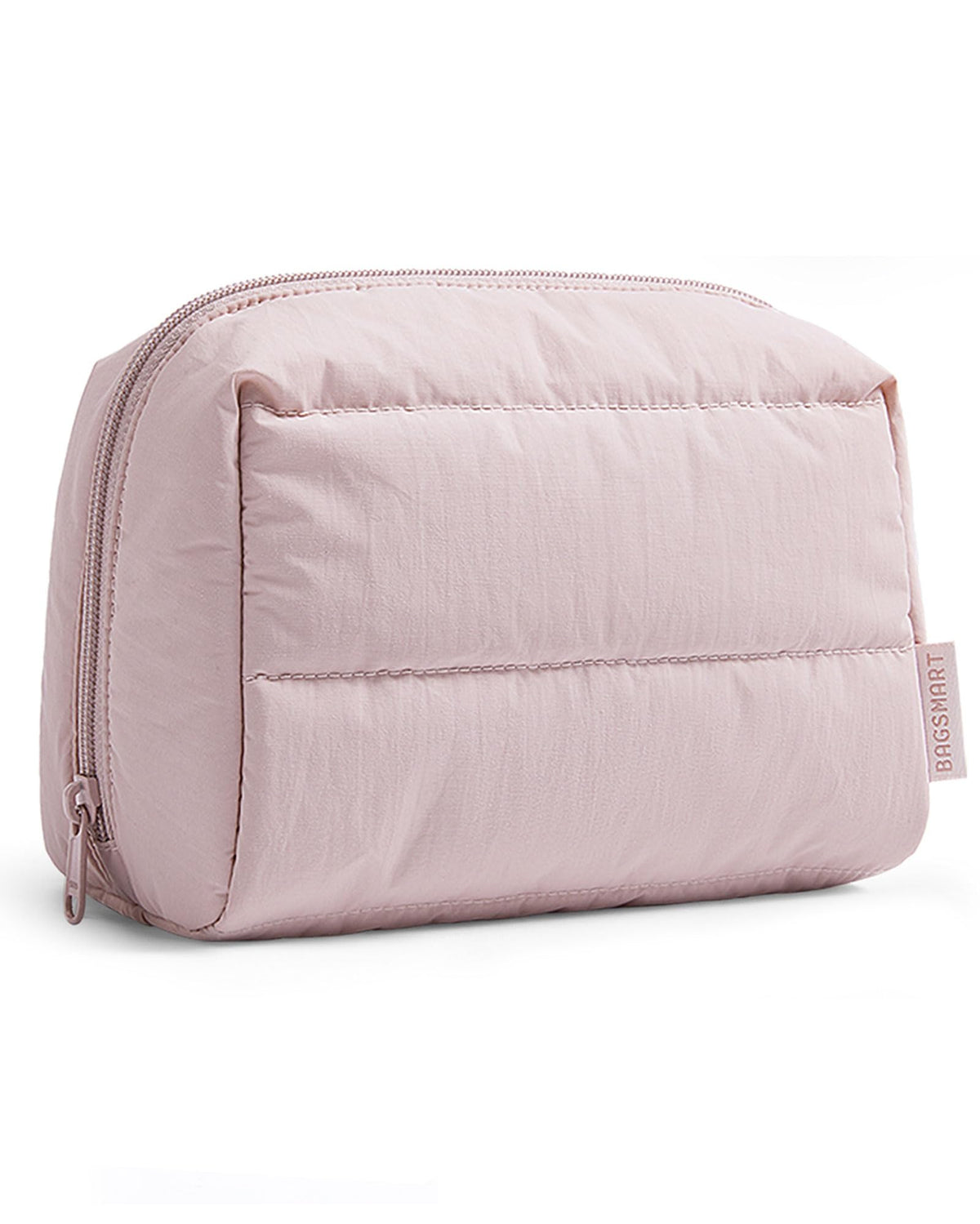 BAGSMART Small Makeup Bag, Puffy Wide-open Zipper Cosmetic Pouch, Pink - thewildfolk BAGSMART Small Makeup Bag, Puffy Wide-open Zipper Cosmetic Pouch, Pink