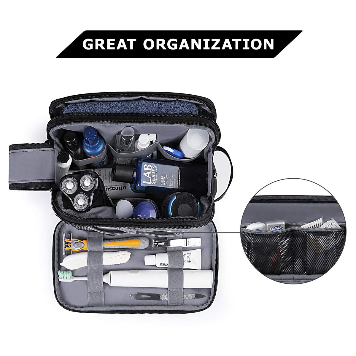 BAGSMART Toiletry Bag for Men, Travel Toiletry Organizer Dopp Kit Water-resistant Shaving Bag for Toiletries Accessories, Door Room Essentials, Black-medium - thewildfolk BAGSMART Toiletry Bag for Men, Travel Toiletry Organizer Dopp Kit Water-resistant Shaving Bag for Toiletries Accessories, Door Room Essentials, Black-medium