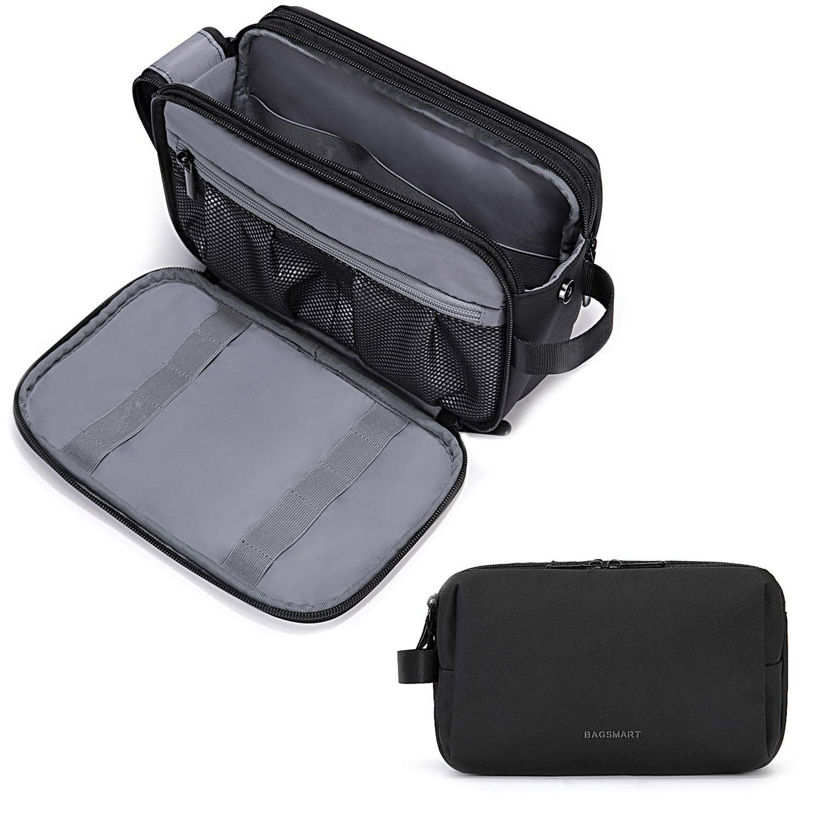 BAGSMART Toiletry Bag for Men, Travel Toiletry Organizer Dopp Kit Water-resistant Shaving Bag for Toiletries Accessories, Door Room Essentials, Black-medium - thewildfolk BAGSMART Toiletry Bag for Men, Travel Toiletry Organizer Dopp Kit Water-resistant Shaving Bag for Toiletries Accessories, Door Room Essentials, Black-medium