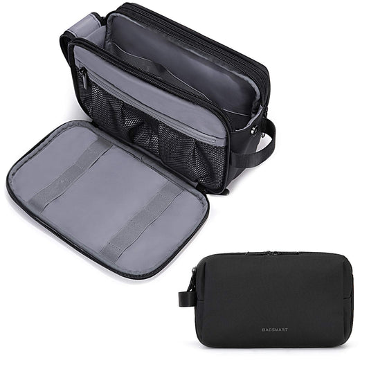 BAGSMART Toiletry Bag for Men, Travel Toiletry Organizer Dopp Kit Water-resistant Shaving Bag for Toiletries Accessories, Door Room Essentials, Black-medium - thewildfolk BAGSMART Toiletry Bag for Men, Travel Toiletry Organizer Dopp Kit Water-resistant Shaving Bag for Toiletries Accessories, Door Room Essentials, Black-medium