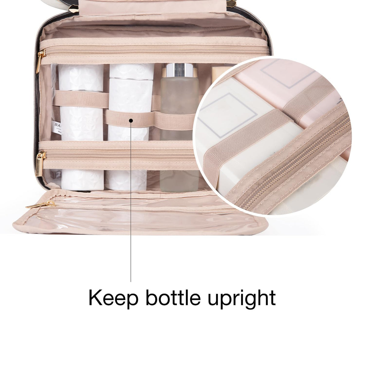 BAGSMART Toiletry Bag Travel Bag with Hanging Hook, Bonchemin Water-resistant Makeup Cosmetic Bag Travel Organizer for Accessories, Shampoo, Full Sized Container, Toiletries, Large - thewildfolk BAGSMART Toiletry Bag Travel Bag with Hanging Hook, Bonchemin Water-resistant Makeup Cosmetic Bag Travel Organizer for Accessories, Shampoo, Full Sized Container, Toiletries, Large