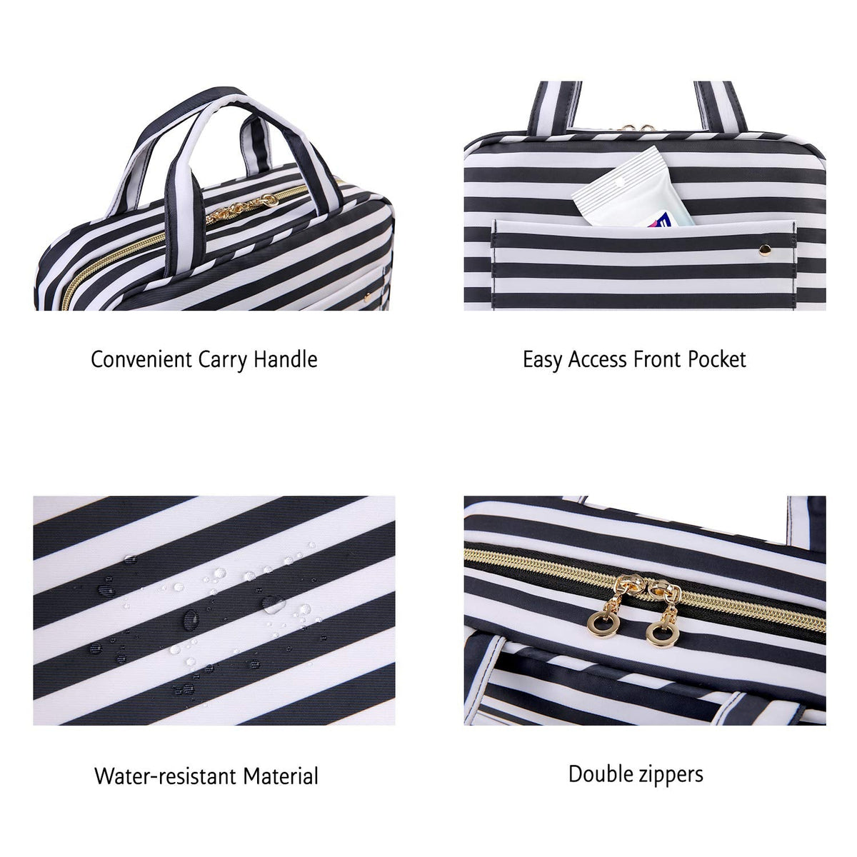 BAGSMART Toiletry Bag Travel Bag with Hanging Hook, Bonchemin Water-resistant Makeup Cosmetic Bag Travel Organizer for Accessories, Shampoo, Full Sized Container, Toiletries, Large - thewildfolk BAGSMART Toiletry Bag Travel Bag with Hanging Hook, Bonchemin Water-resistant Makeup Cosmetic Bag Travel Organizer for Accessories, Shampoo, Full Sized Container, Toiletries, Large