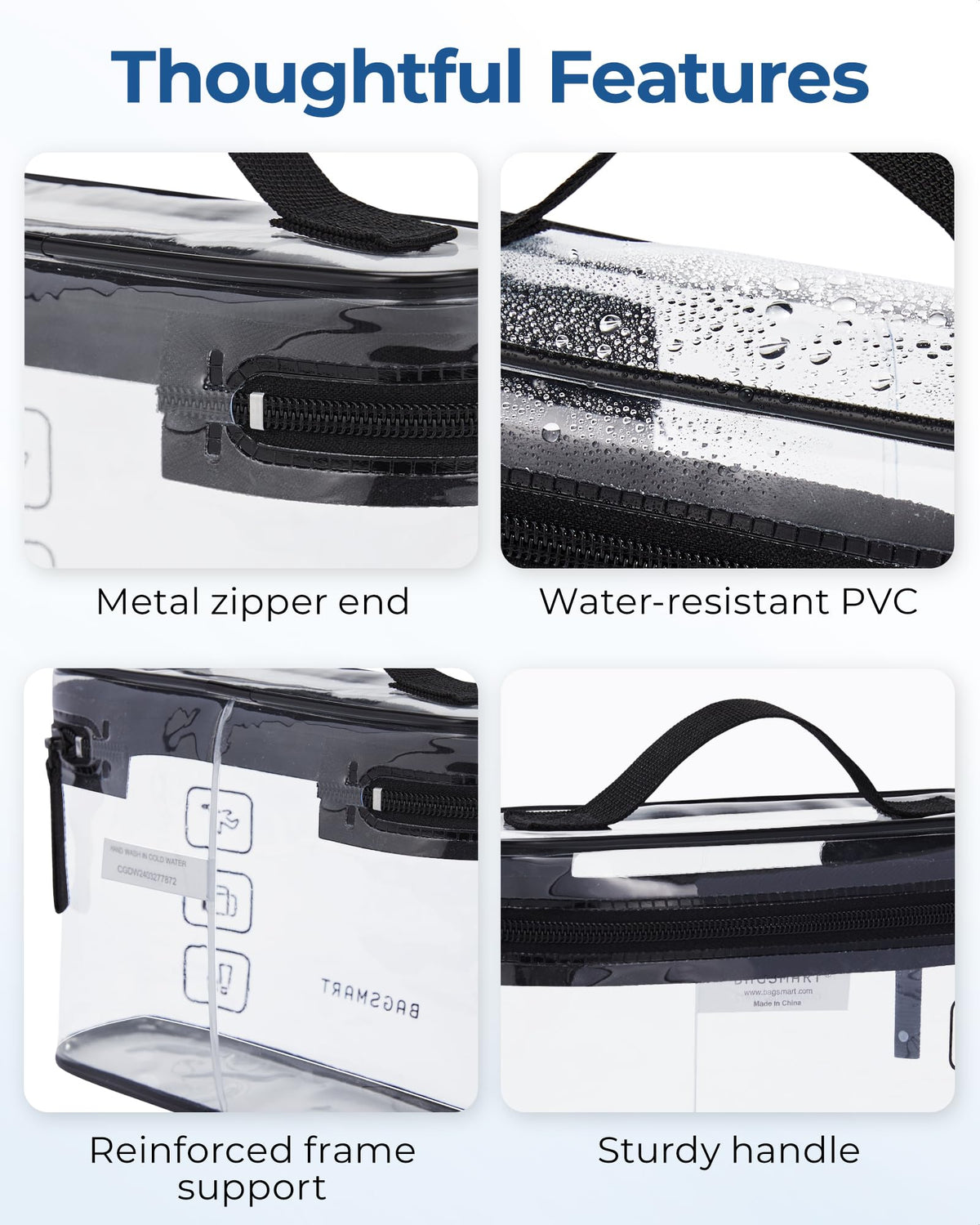 BAGSMART TSA Approved Toiletry Bag, 2 Pack Clear Makeup Cosmetic Bag Organizer, Quart Size Travel Bag for Toiletries, Carry-on Travel Accessories Essentials, Black-2pcs - thewildfolk BAGSMART TSA Approved Toiletry Bag, 2 Pack Clear Makeup Cosmetic Bag Organizer, Quart Size Travel Bag for Toiletries, Carry-on Travel Accessories Essentials, Black-2pcs