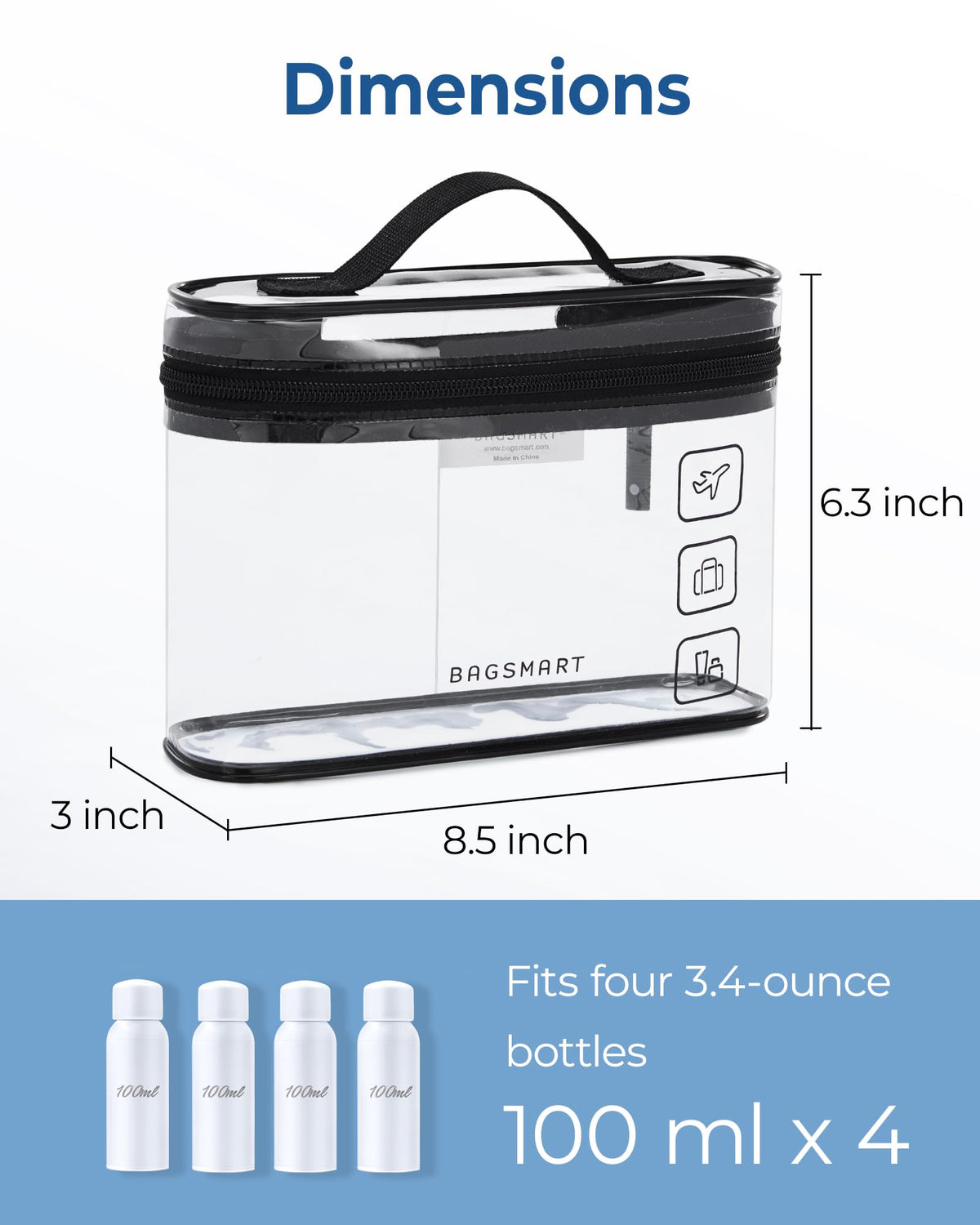 BAGSMART TSA Approved Toiletry Bag, 2 Pack Clear Makeup Cosmetic Bag Organizer, Quart Size Travel Bag for Toiletries, Carry-on Travel Accessories Essentials, Black-2pcs - thewildfolk BAGSMART TSA Approved Toiletry Bag, 2 Pack Clear Makeup Cosmetic Bag Organizer, Quart Size Travel Bag for Toiletries, Carry-on Travel Accessories Essentials, Black-2pcs