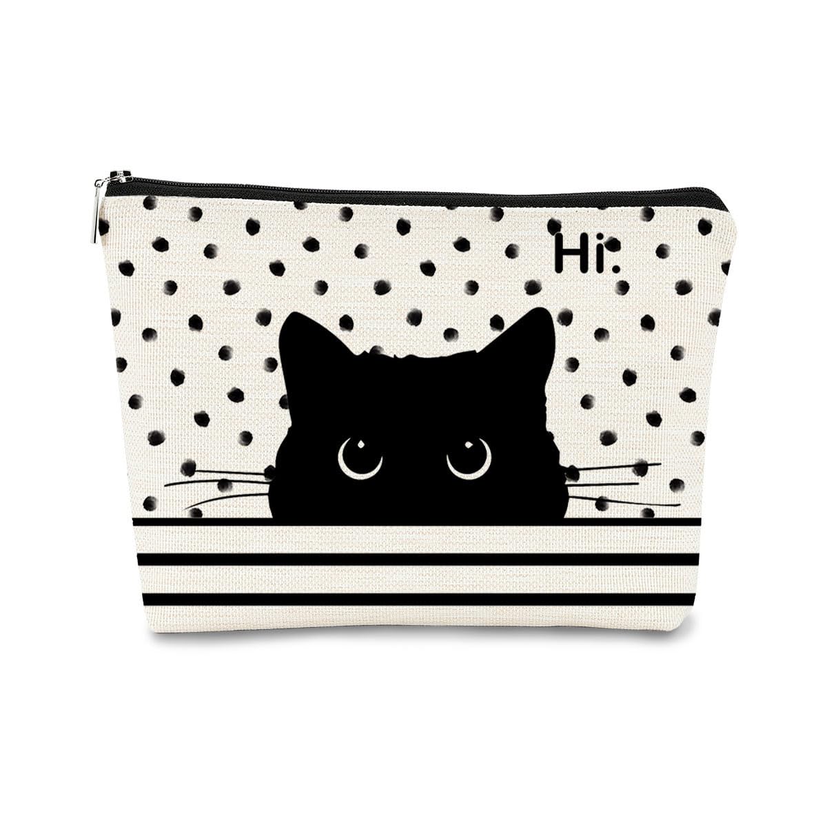 BARPERY Cat Makeup Bag - Black Cat Purse, Small Cute Makeup Bag Cosmetic Bag For Women & Teen Girls, Cat Lady Gifts For Women (Polka Dot) - thewildfolk BARPERY Cat Makeup Bag - Black Cat Purse, Small Cute Makeup Bag Cosmetic Bag For Women & Teen Girls, Cat Lady Gifts For Women (Polka Dot)