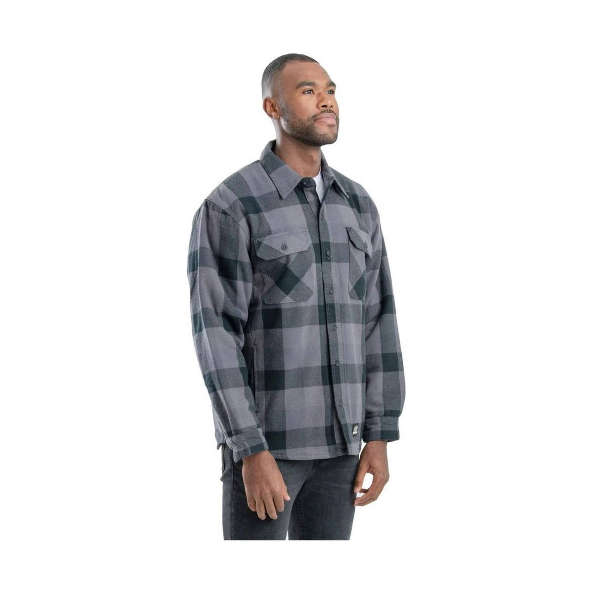 Berne Men's Flannel Shirt Jac - Plaid Slate