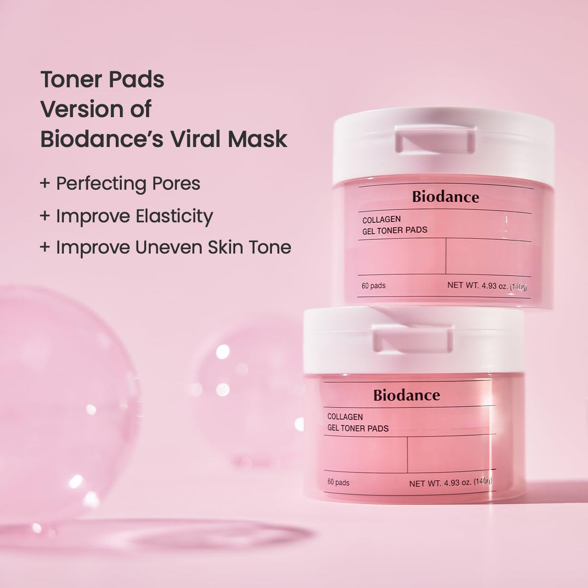 Biodance Collagen Gel Toner Pads, Pore Minimizer for Face, Improving Elasticity, Plumping Toner Pads for Sensitive Skin, Pre-Soaked Pads, Korean Skin Care, Mothers Day Giftsㅣ60 Pads - thewildfolk Biodance Collagen Gel Toner Pads, Pore Minimizer for Face, Improving Elasticity, Plumping Toner Pads for Sensitive Skin, Pre-Soaked Pads, Korean Skin Care, Mothers Day Giftsㅣ60 Pads