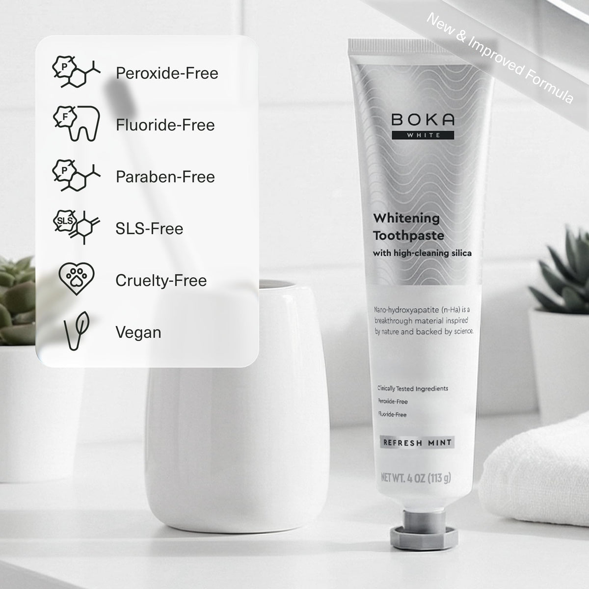 Boka Toothpaste - Fluoride Free Toothpaste, Nano Hydroxyapatite Toothpaste - thewildfolk Boka Toothpaste - Fluoride Free Toothpaste, Nano Hydroxyapatite Toothpaste