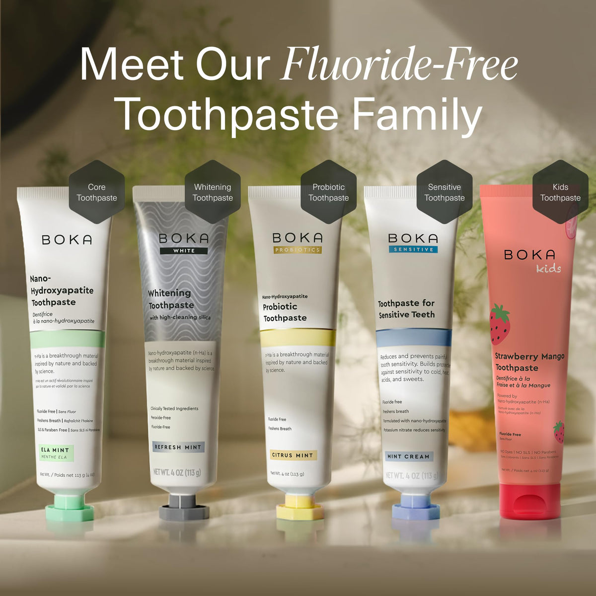 Boka Toothpaste - Fluoride Free Toothpaste, Nano Hydroxyapatite Toothpaste - thewildfolk Boka Toothpaste - Fluoride Free Toothpaste, Nano Hydroxyapatite Toothpaste