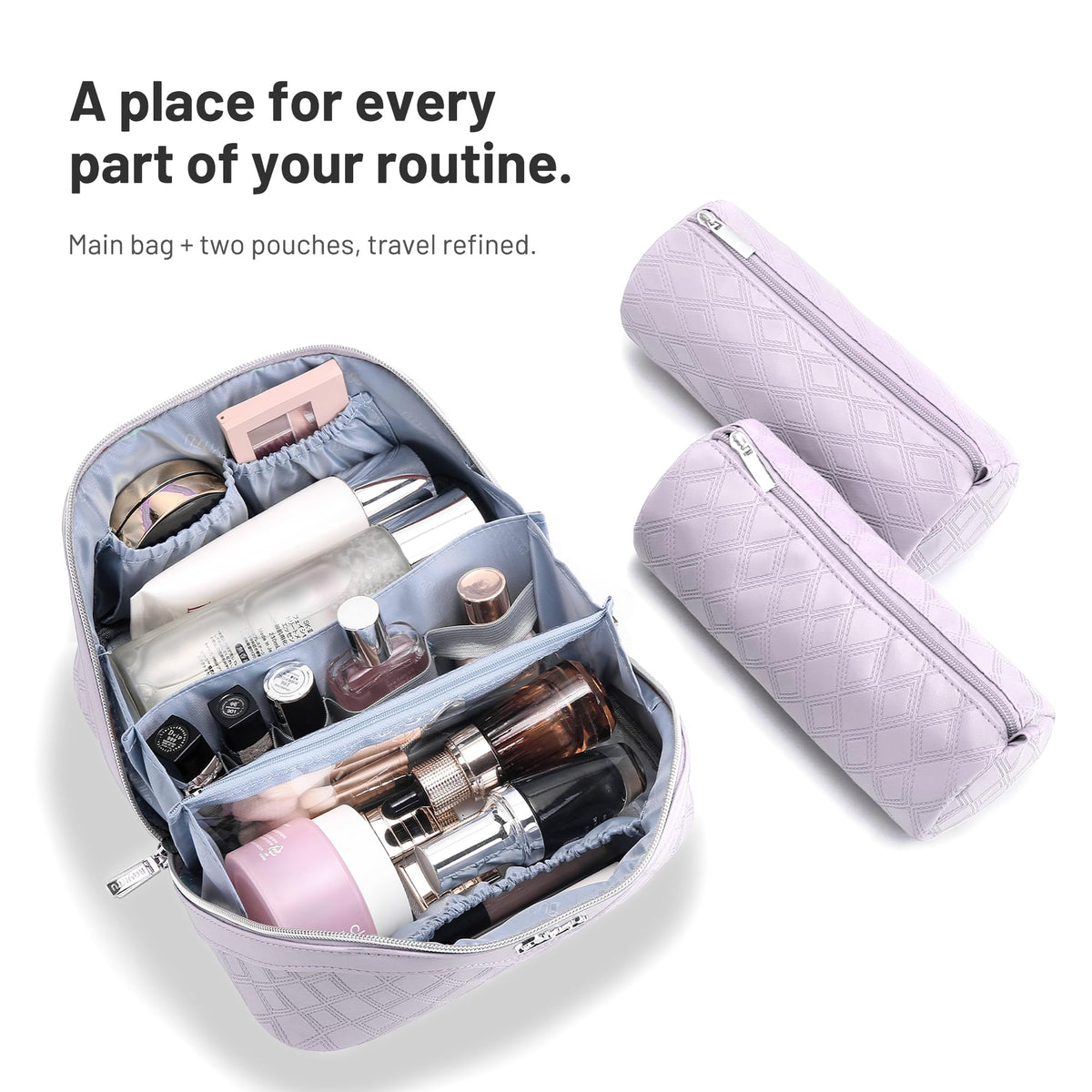 BOYATU Travel Makeup Bag, Large Capacity 3-Piece Cosmetic&Toiletry Bag Set - thewildfolk BOYATU Travel Makeup Bag, Large Capacity 3-Piece Cosmetic&Toiletry Bag Set