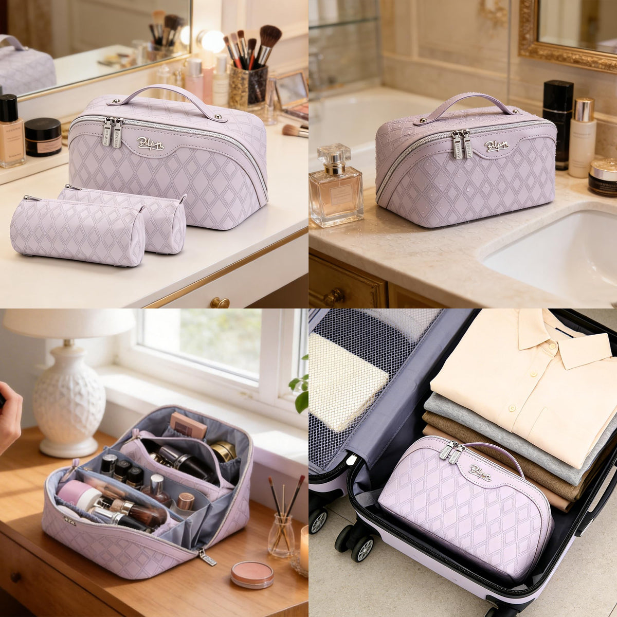 BOYATU Travel Makeup Bag, Large Capacity 3-Piece Cosmetic&Toiletry Bag Set - thewildfolk BOYATU Travel Makeup Bag, Large Capacity 3-Piece Cosmetic&Toiletry Bag Set