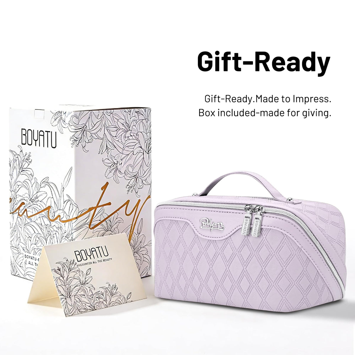 BOYATU Travel Makeup Bag, Large Capacity 3-Piece Cosmetic&Toiletry Bag Set - thewildfolk BOYATU Travel Makeup Bag, Large Capacity 3-Piece Cosmetic&Toiletry Bag Set