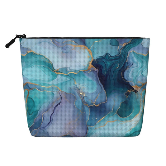 Braytow Blue Marble Classic Print Cosmetic Bags, Waterproof Makeup Storage Pouch for Women Holiday Gifts, 9.45 x 6.7 Inches - thewildfolk Braytow Blue Marble Classic Print Cosmetic Bags, Waterproof Makeup Storage Pouch for Women Holiday Gifts, 9.45 x 6.7 Inches