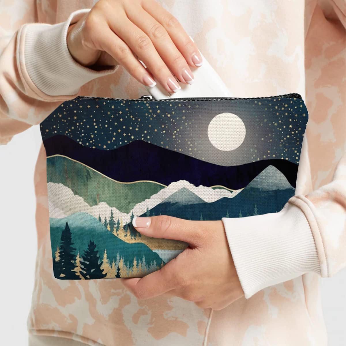 Braytow Forest Makeup Bag Travel Portable Cosmetic Pouch Waterproof Toiletry Organizer Storage Bag Zipper Pouch For Women - thewildfolk Braytow Forest Makeup Bag Travel Portable Cosmetic Pouch Waterproof Toiletry Organizer Storage Bag Zipper Pouch For Women