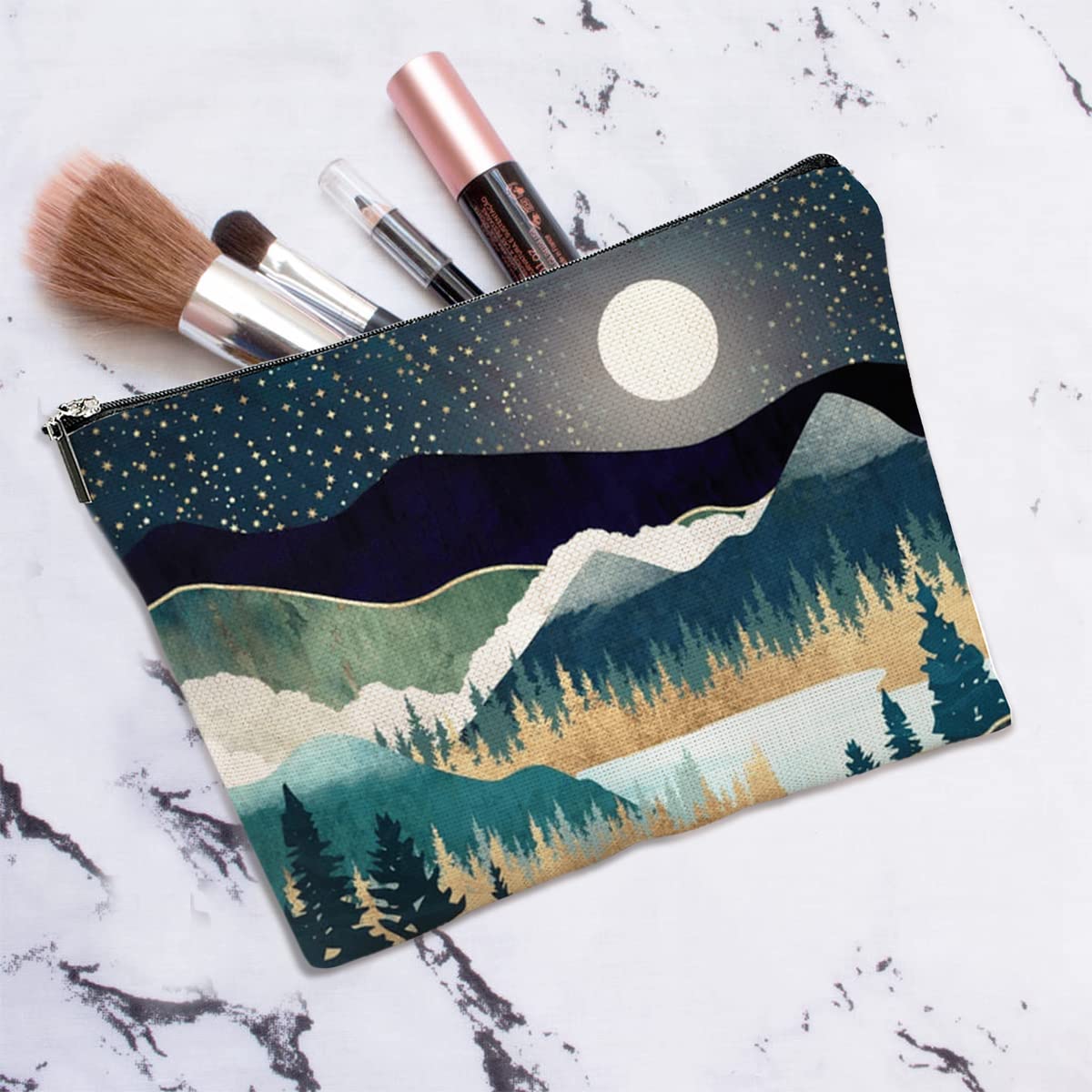 Braytow Forest Makeup Bag Travel Portable Cosmetic Pouch Waterproof Toiletry Organizer Storage Bag Zipper Pouch For Women - thewildfolk Braytow Forest Makeup Bag Travel Portable Cosmetic Pouch Waterproof Toiletry Organizer Storage Bag Zipper Pouch For Women