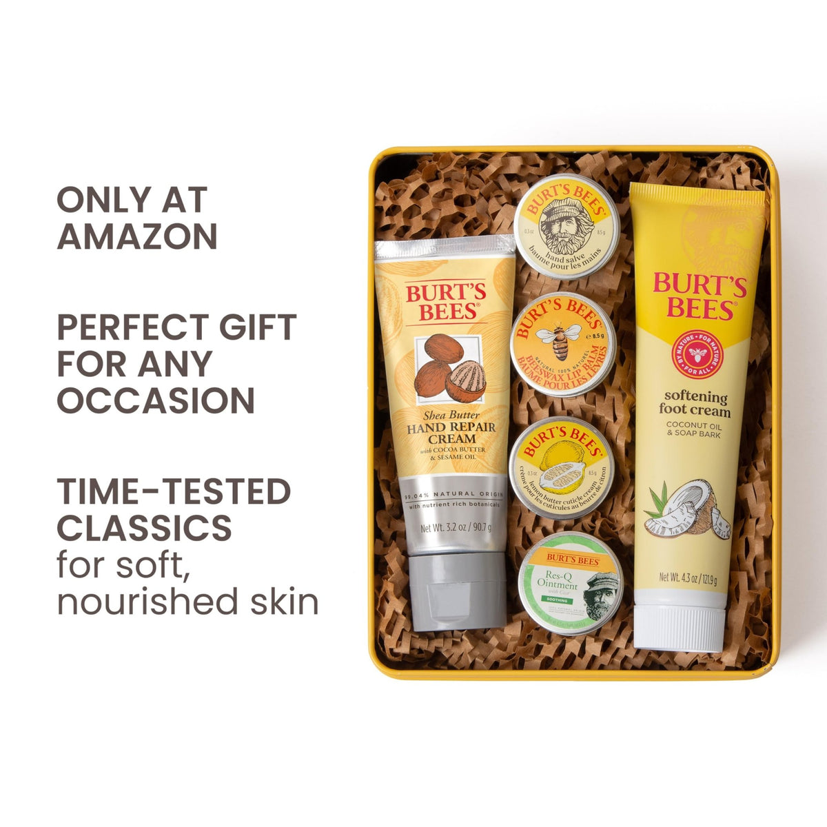 Burt's Bees Classics Gift Set, 6 Products in Giftable Tin - thewildfolk Burt's Bees Classics Gift Set, 6 Products in Giftable Tin