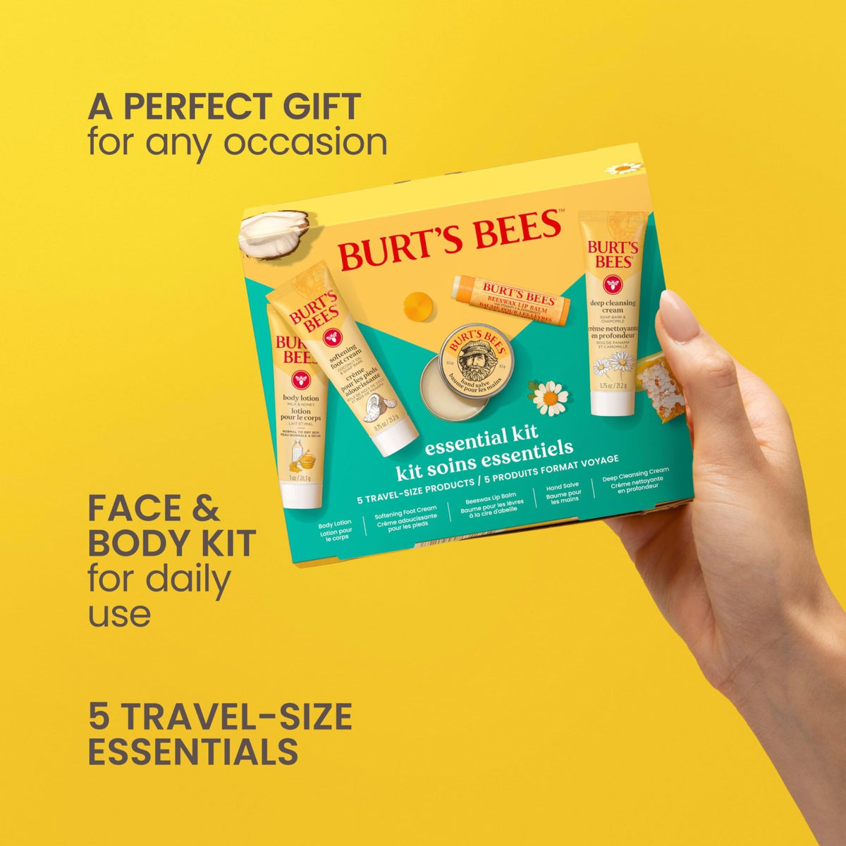 Burt's Bees Essentials Kit Gift Set, 5 Travel Size Products - thewildfolk Burt's Bees Essentials Kit Gift Set, 5 Travel Size Products