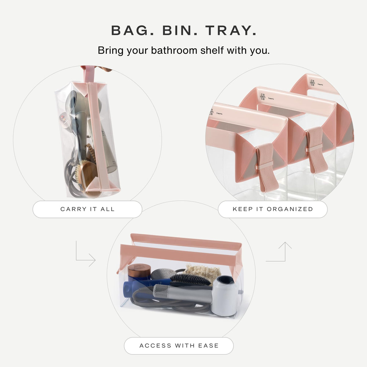 Cadence Parcel - Clear Travel Kit with Zipperless Magnetic Closure - Rose, Extra Large - Durable, Leak-Resistant and TSA Approved Toiletry Bag - Modular Organization - Recycled TPU (4 Qt) - thewildfolk Cadence Parcel - Clear Travel Kit with Zipperless Magnetic Closure - Rose, Extra Large - Durable, Leak-Resistant and TSA Approved Toiletry Bag - Modular Organization - Recycled TPU (4 Qt)