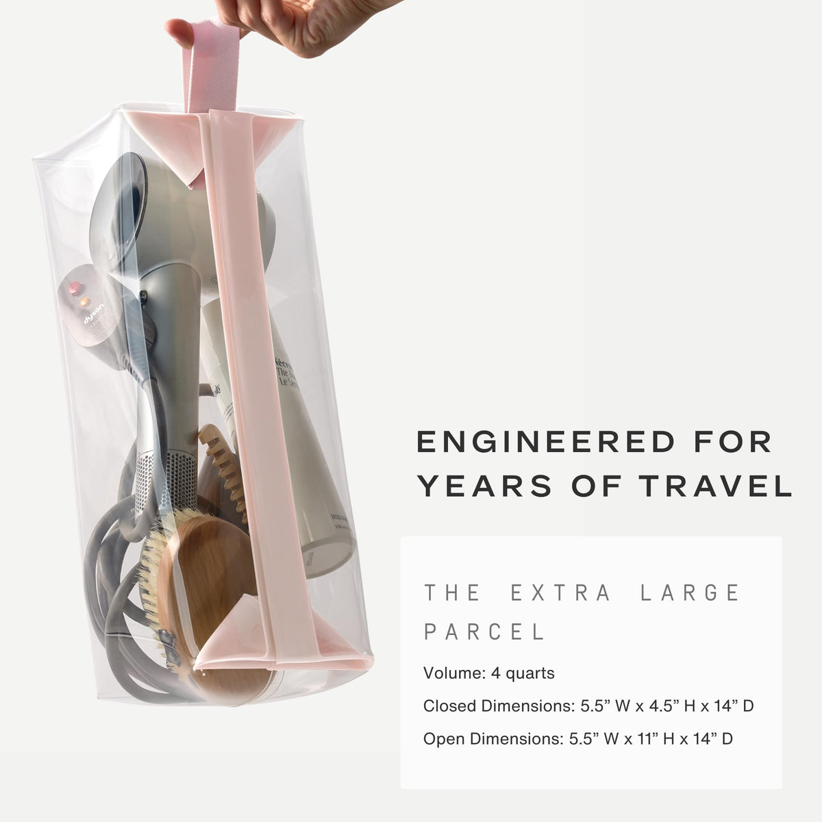Cadence Parcel - Clear Travel Kit with Zipperless Magnetic Closure - Rose, Extra Large - Durable, Leak-Resistant and TSA Approved Toiletry Bag - Modular Organization - Recycled TPU (4 Qt) - thewildfolk Cadence Parcel - Clear Travel Kit with Zipperless Magnetic Closure - Rose, Extra Large - Durable, Leak-Resistant and TSA Approved Toiletry Bag - Modular Organization - Recycled TPU (4 Qt)