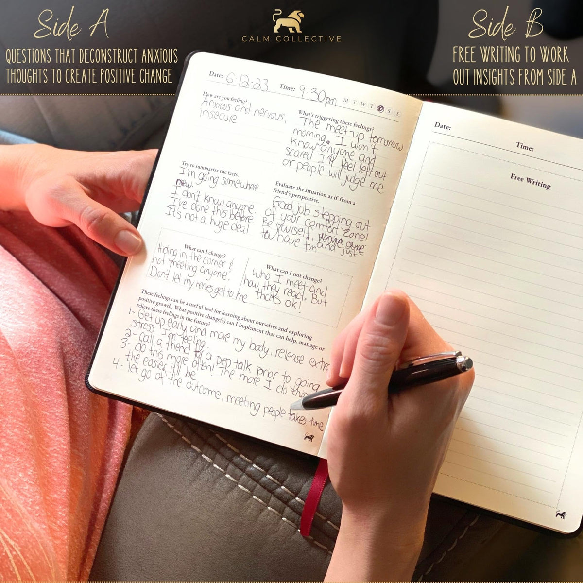 Calm Collective Guided CBT Anxiety Relief Journal Kit for Mental Health Therapy with Free Pen Included, Mindfulness Self Care Prompts, Gratitude & Habit Tracker, Wellness Gift Diary Notebook - thewildfolk Calm Collective Guided CBT Anxiety Relief Journal Kit for Mental Health Therapy with Free Pen Included, Mindfulness Self Care Prompts, Gratitude & Habit Tracker, Wellness Gift Diary Notebook