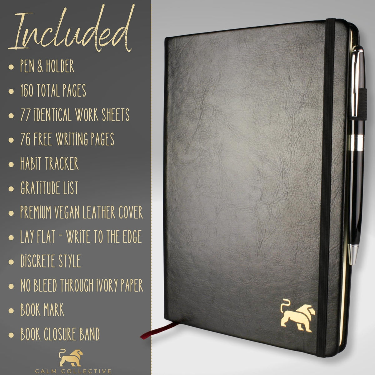 Calm Collective Guided CBT Anxiety Relief Journal Kit for Mental Health Therapy with Free Pen Included, Mindfulness Self Care Prompts, Gratitude & Habit Tracker, Wellness Gift Diary Notebook - thewildfolk Calm Collective Guided CBT Anxiety Relief Journal Kit for Mental Health Therapy with Free Pen Included, Mindfulness Self Care Prompts, Gratitude & Habit Tracker, Wellness Gift Diary Notebook