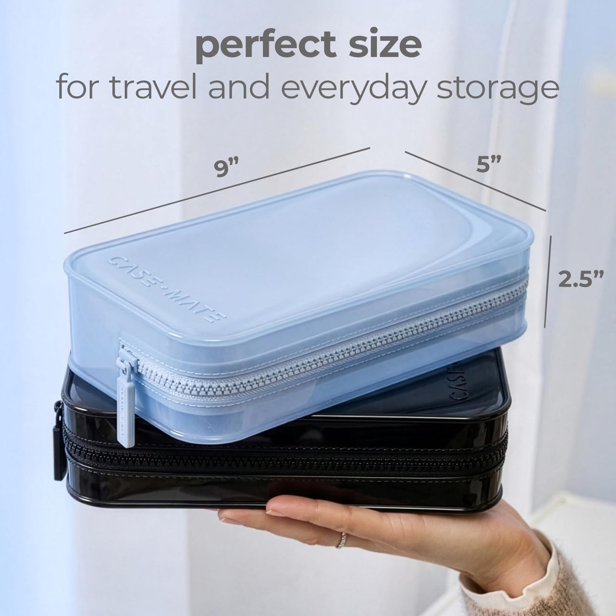Case-Mate Jelly Makeup Bag - Waterproof Zipper Pouch - Midnight Black - thewildfolk Case-Mate Jelly Makeup Bag - Waterproof Zipper Pouch - Midnight Black