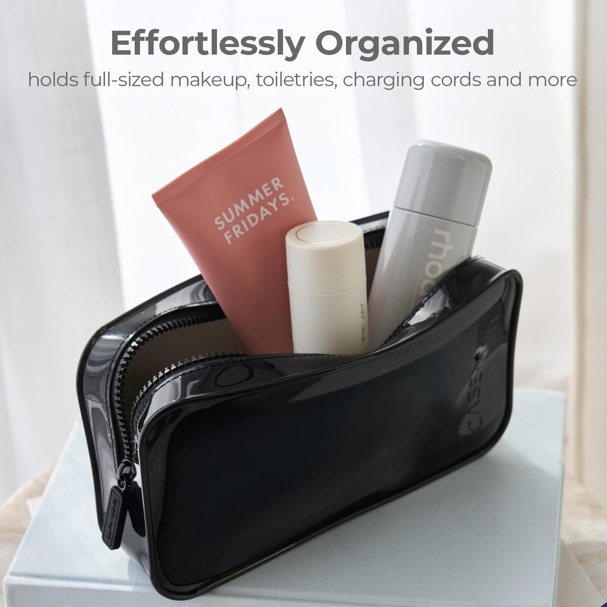 Case-Mate Jelly Makeup Bag - Waterproof Zipper Pouch - Midnight Black - thewildfolk Case-Mate Jelly Makeup Bag - Waterproof Zipper Pouch - Midnight Black