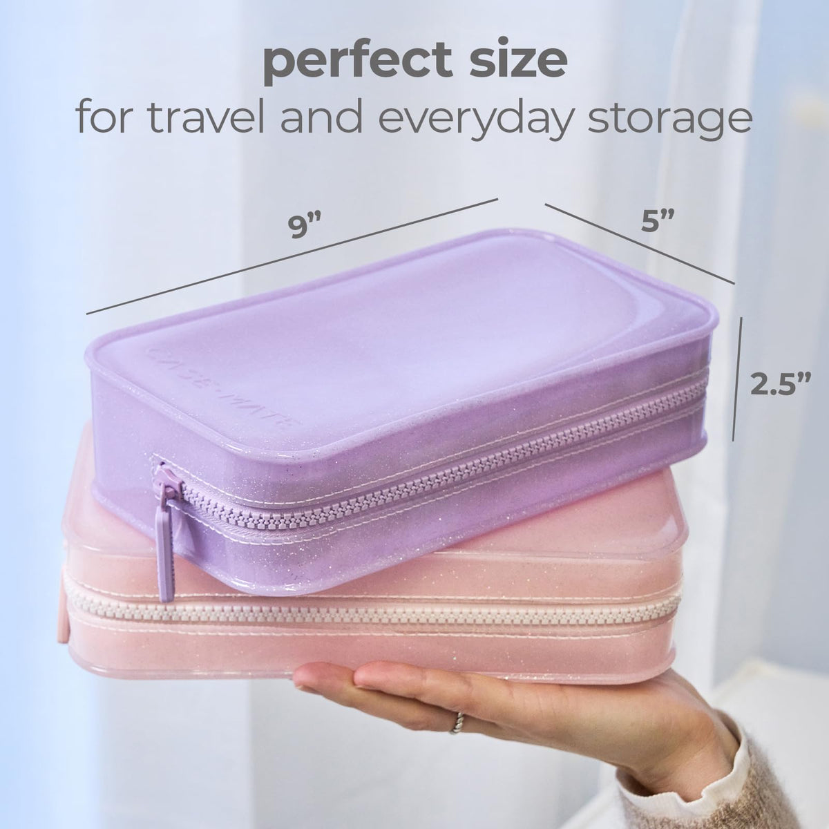 Case-Mate Jelly Makeup Bag - Waterproof Zipper Pouch - Stardust Twinkle - thewildfolk Case-Mate Jelly Makeup Bag - Waterproof Zipper Pouch - Stardust Twinkle